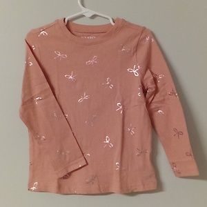 Old Navy Pink Bow Long Sleeve Tee